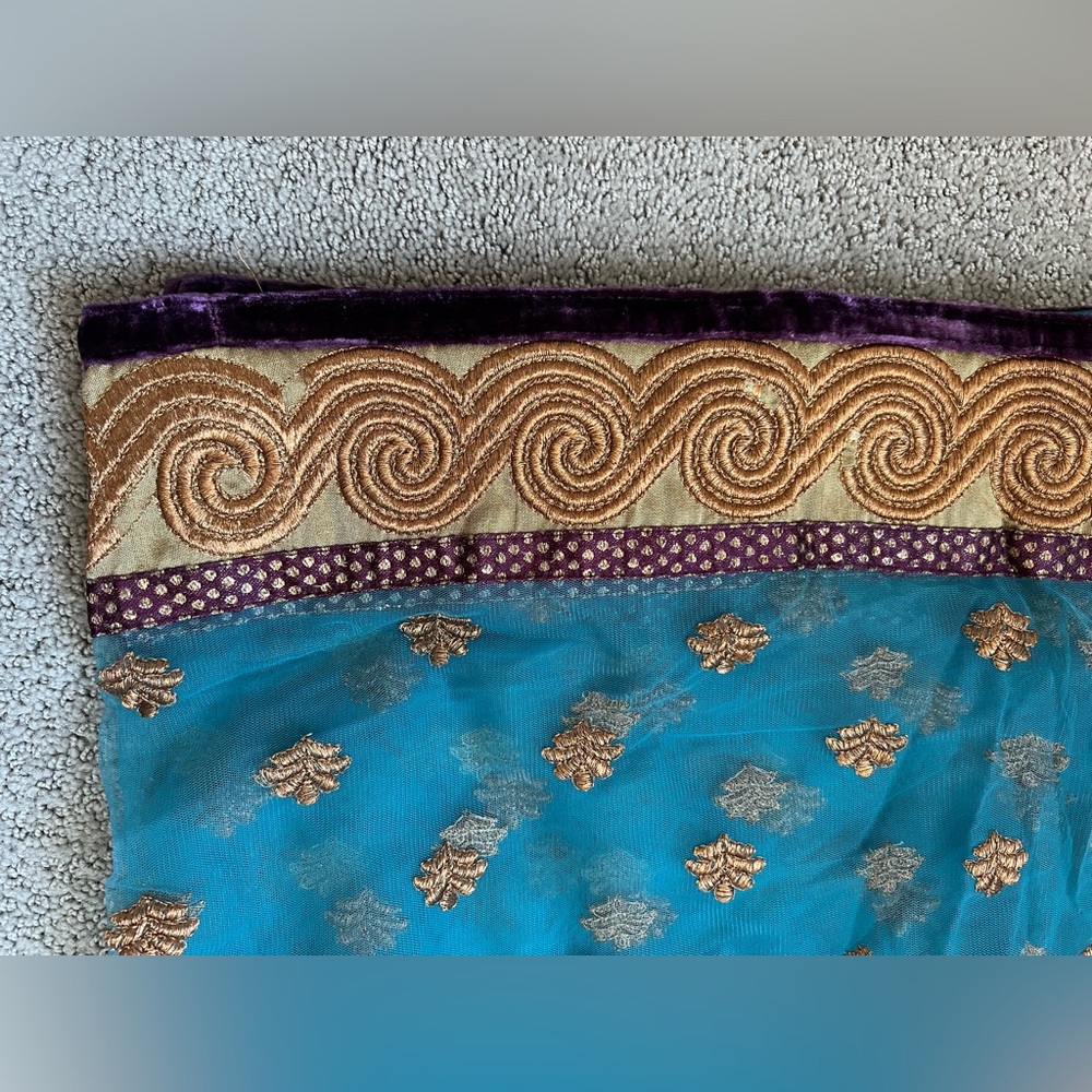 Women’s Net Sari With Matching Halter Blouse (Xs) - image 2